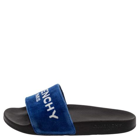 blue velvet givenchy slides